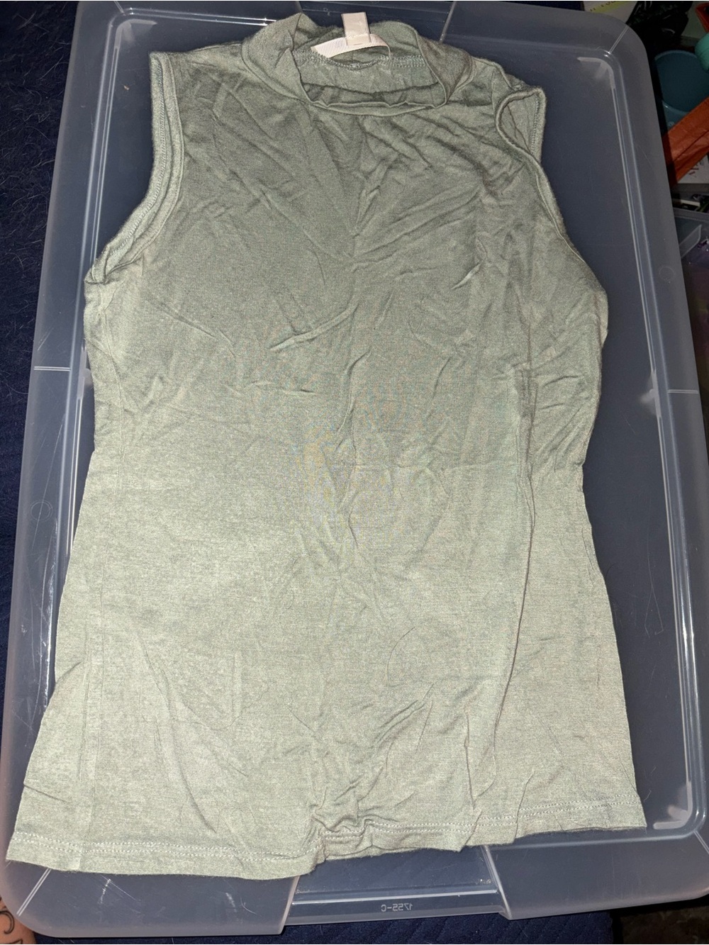 miami Sage Green Sleeveless Mock Neck Tank